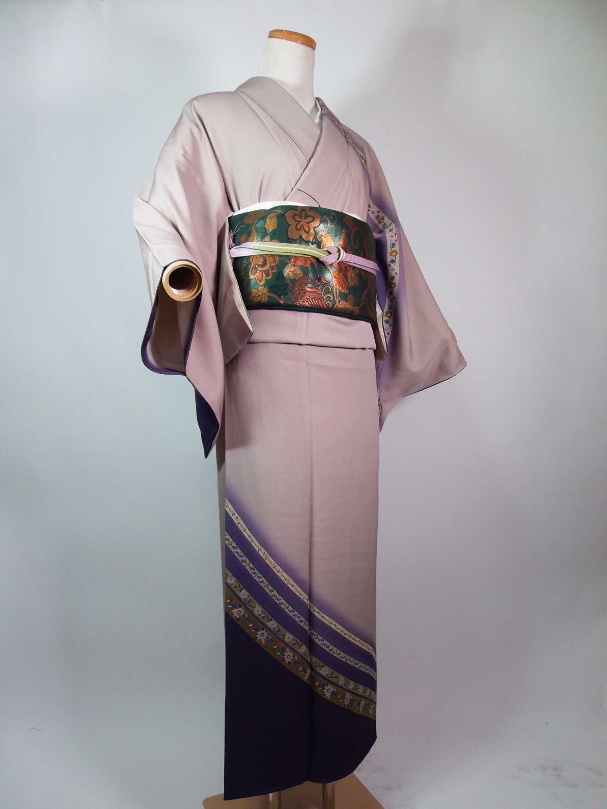 訪問着　フルセット　斉藤三才　三才調　蝶々　着物　Q3 正絹訪問着レンタルフルセット「斉藤三才作 箔 枝花に蝶」 | すべての