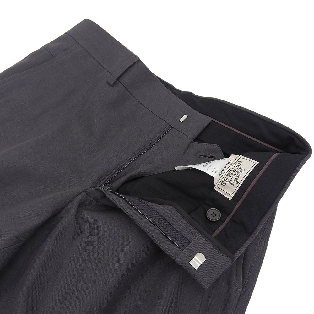 HERMES エルメス スラックスパンツ ボトムス メンズ ウール コットン