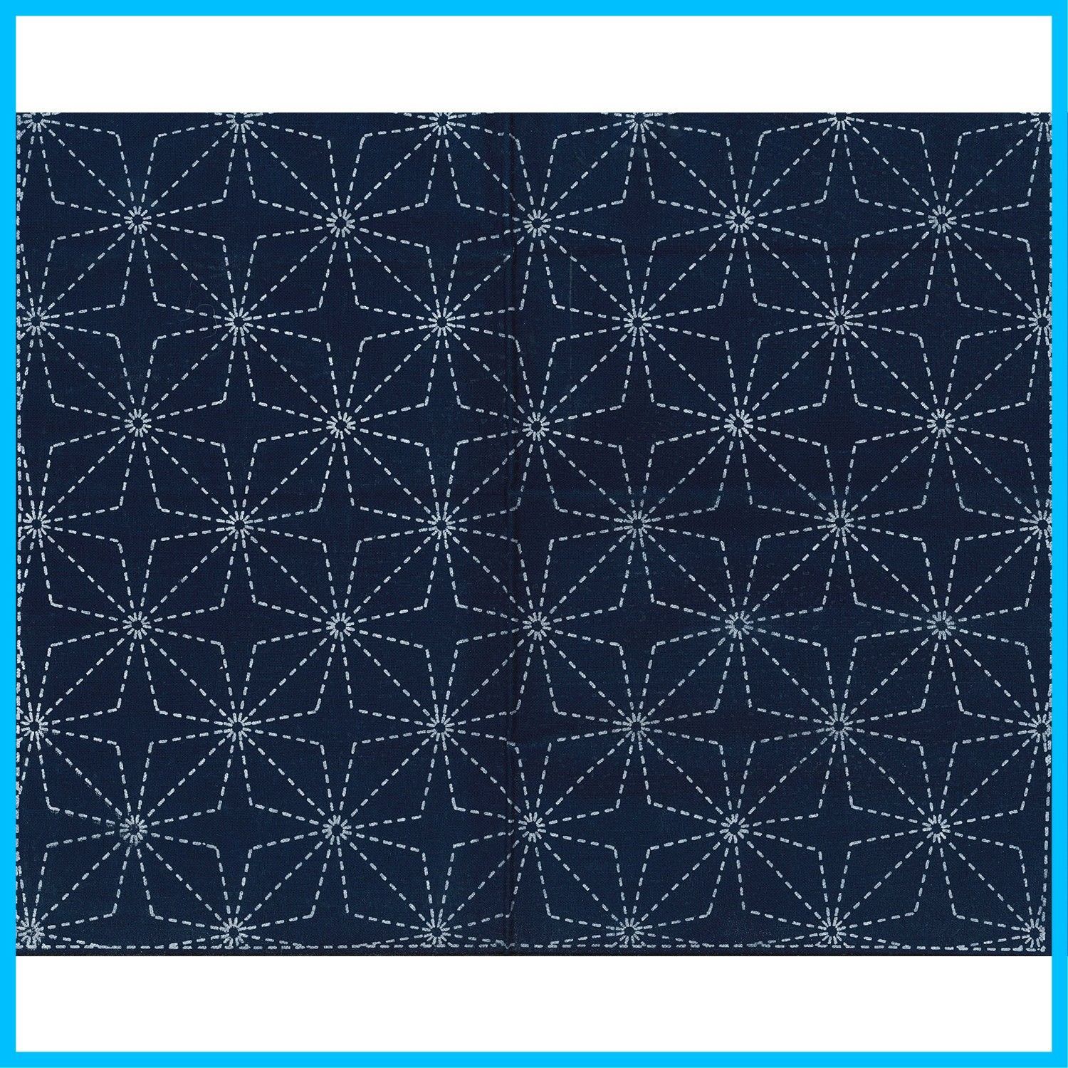 未使用1940年頃◆縦長4m34cm、横1m6cm 木綿藍染『麻の葉模様』刺し子 数量限定】刺し子布 ナスカ 藍染め 7変り麻の葉 - メルカリ