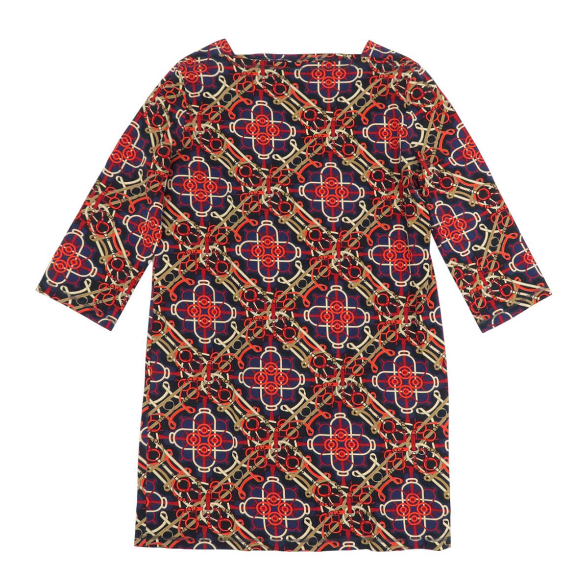 エルメス　コットン　ワンピース エルメス ボートネック コットン ワンピース レディース マルチカラー