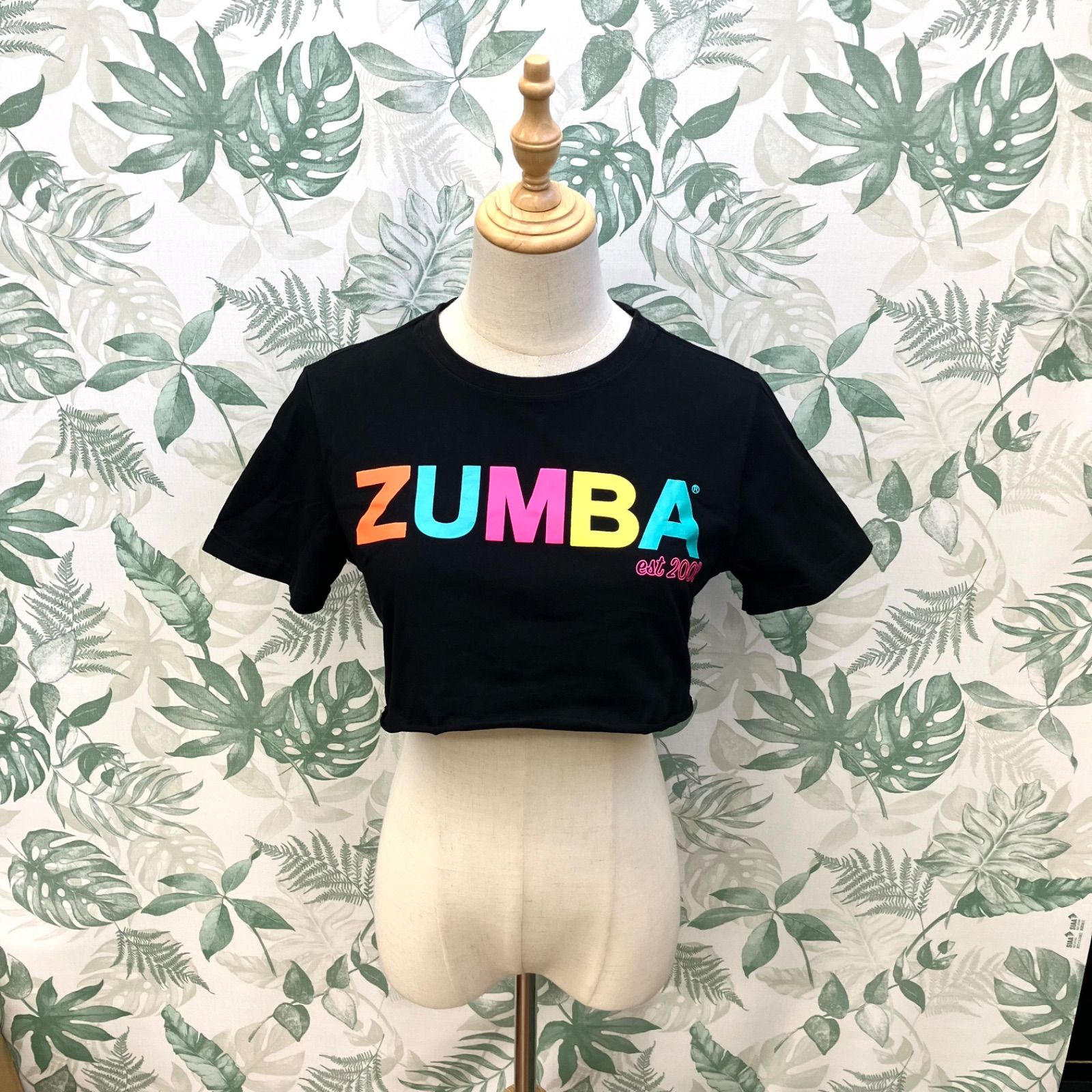 GR1356 ZUMBA クロップドTシャツ カラフルロゴ レディース XS/S