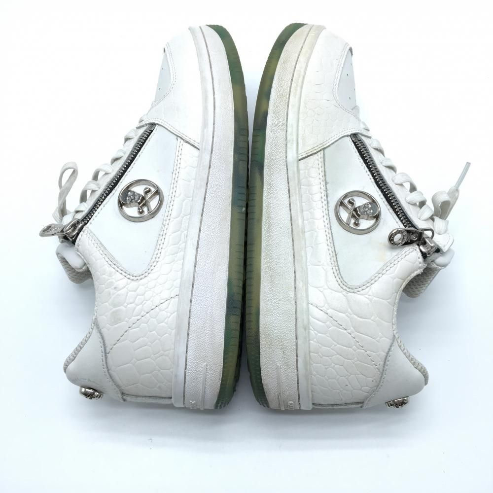 マークアンドロナ ゴルフシューズ 白 MLS-1C-SS01 スカル スパイクレス