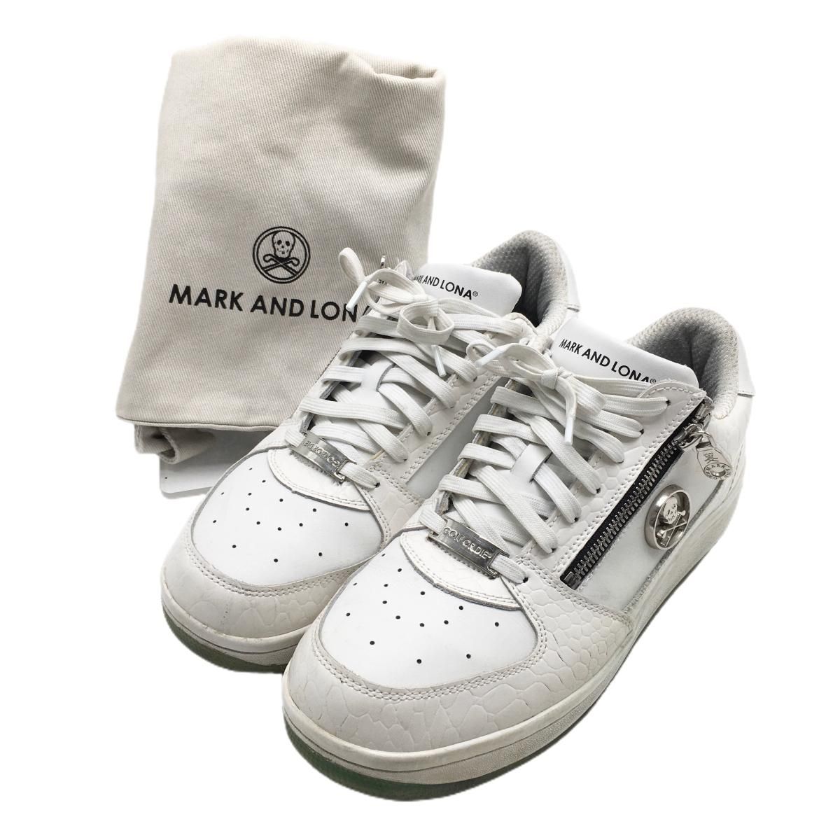 マークアンドロナ ゴルフシューズ 白 MLS-1C-SS01 スカル スパイクレス