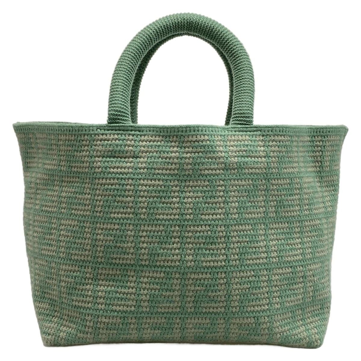 FENDI(フェンディ) トートバッグ - 8BH401 グリーン カシミヤ - メルカリ