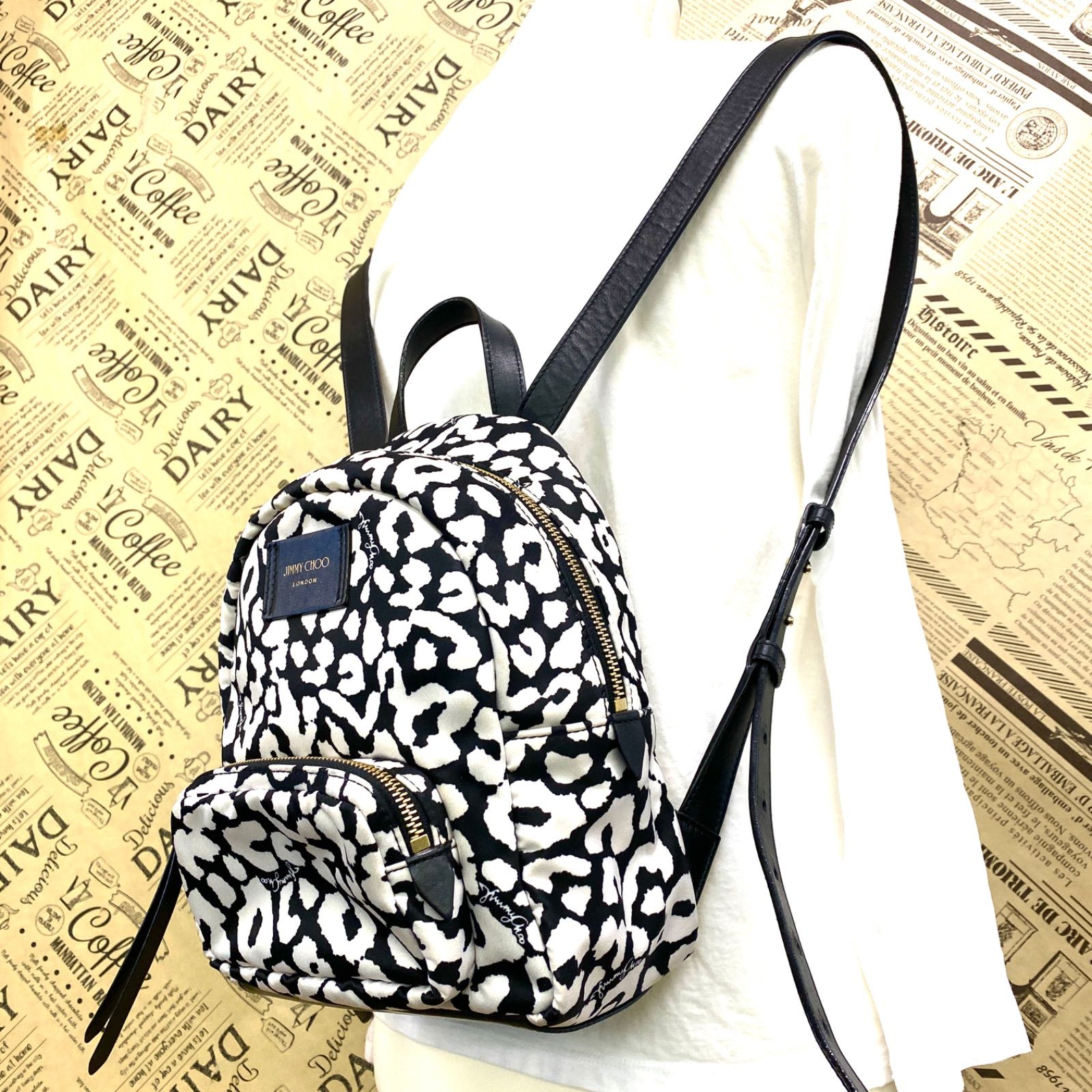 レア24万★JIMMYCHOO ジミーチュウ ハラコレオパード 2way バッグ JIMMY CHOO - ジミーチュウ レオパード チェーン ウォレット 長財布