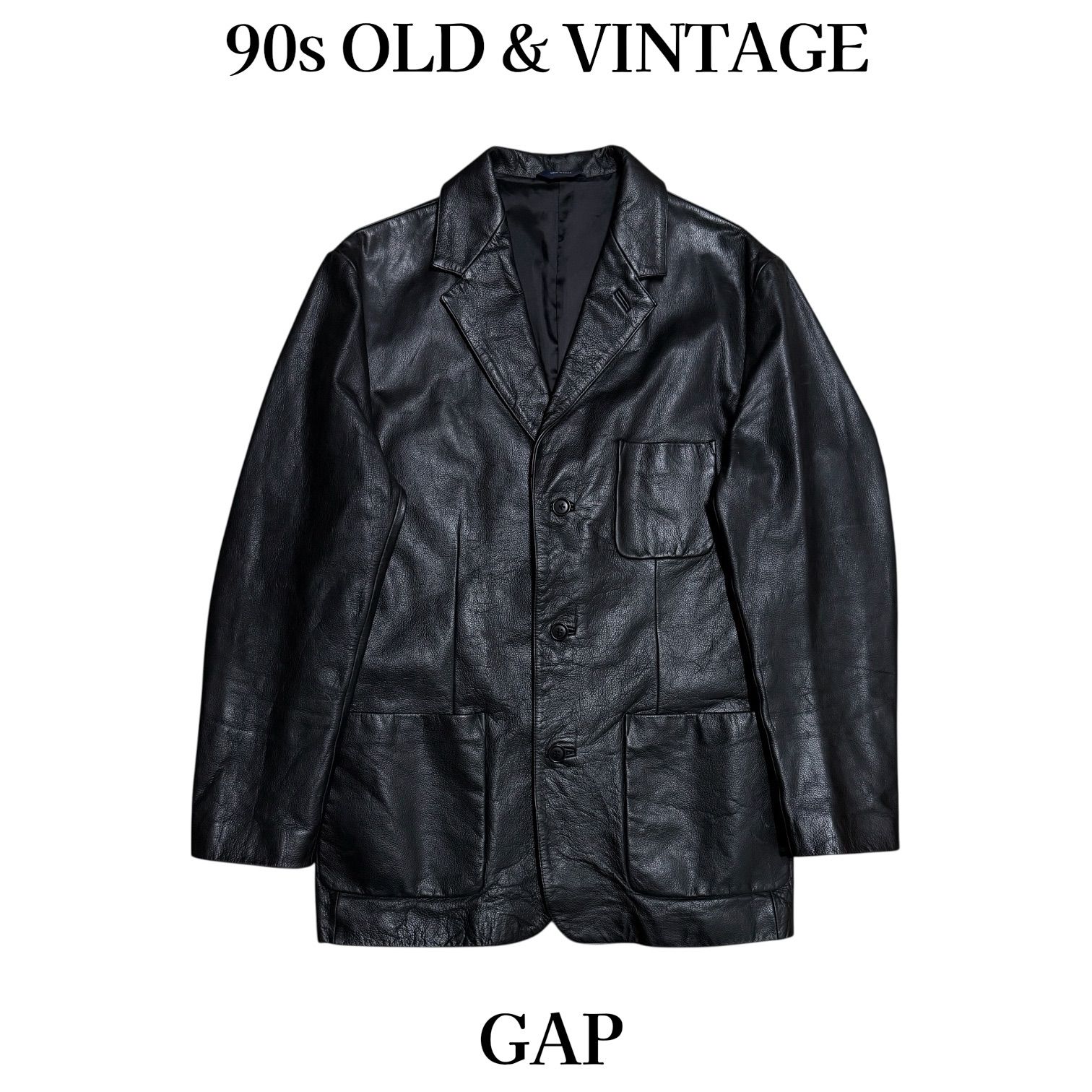 古着 90s OLD GAP Cowhide Leather Jacket オールド ギャップ 牛革