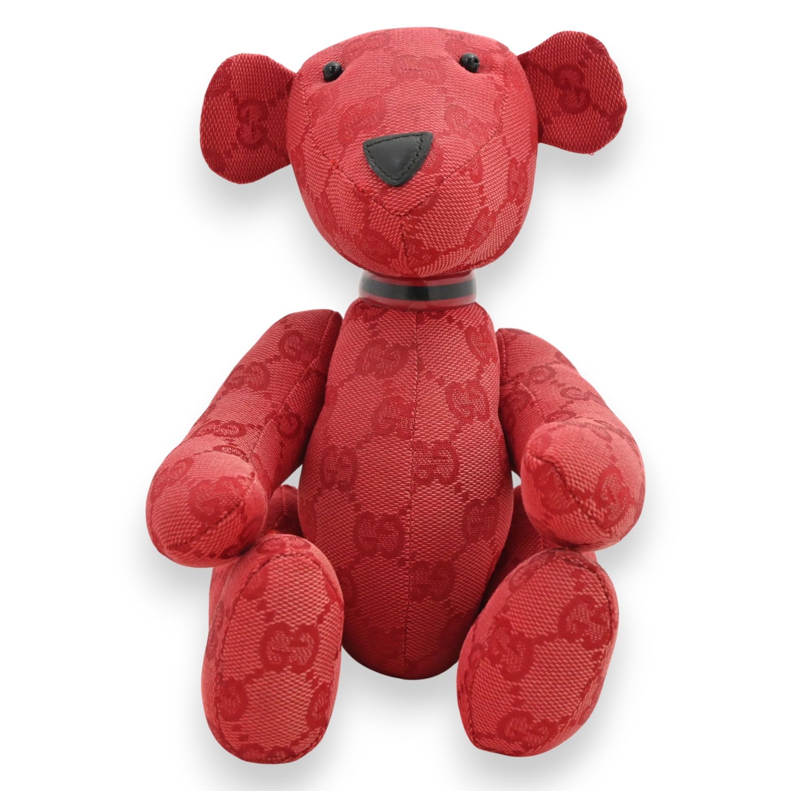 グッチ GGキャンバス テディベア ぬいぐるみ くま レッド Aランク