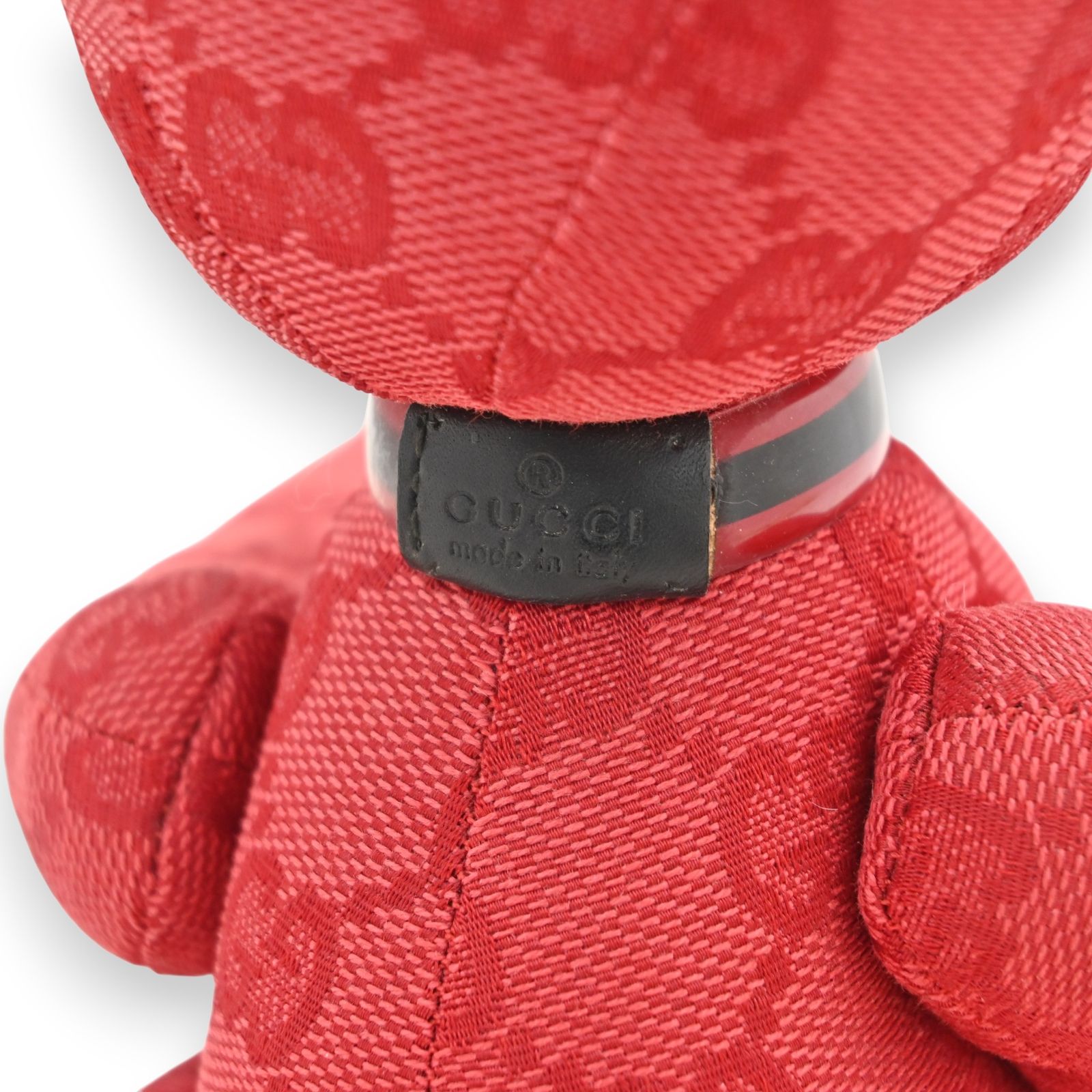 グッチ GGキャンバス テディベア ぬいぐるみ くま レッド Aランク