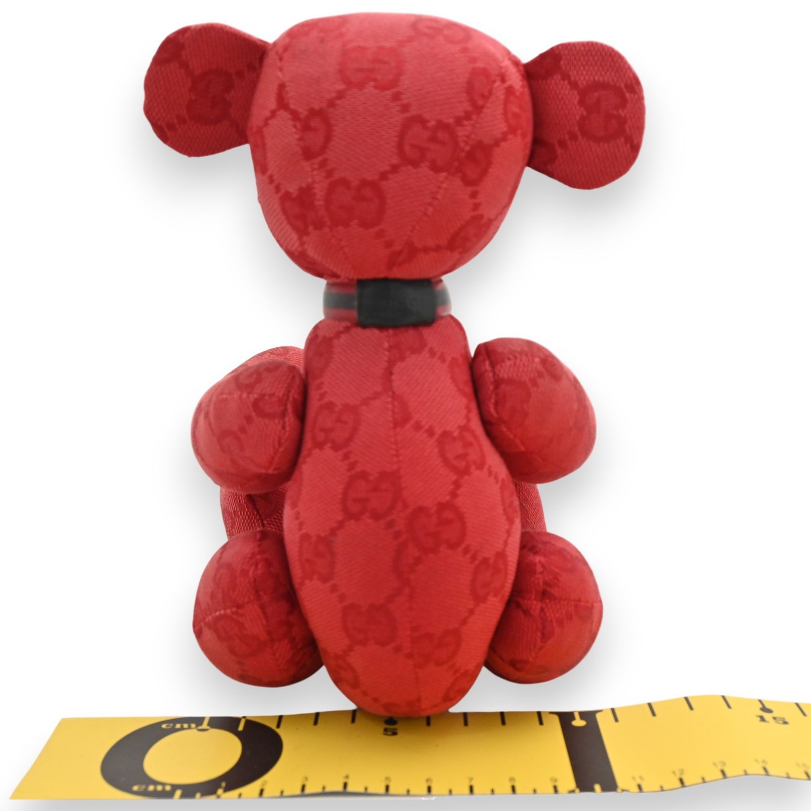 グッチ GGキャンバス テディベア ぬいぐるみ くま レッド Aランク