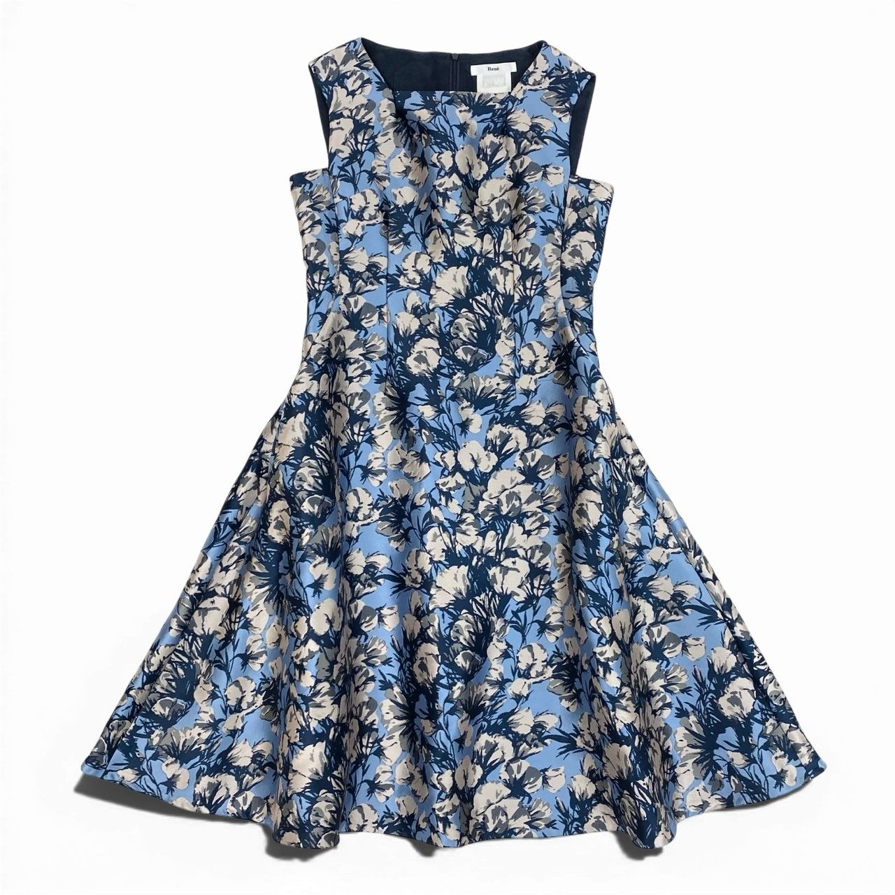 50a29 《美品》 Rene ルネ ノースリーブワンピース ジャガードフラワー