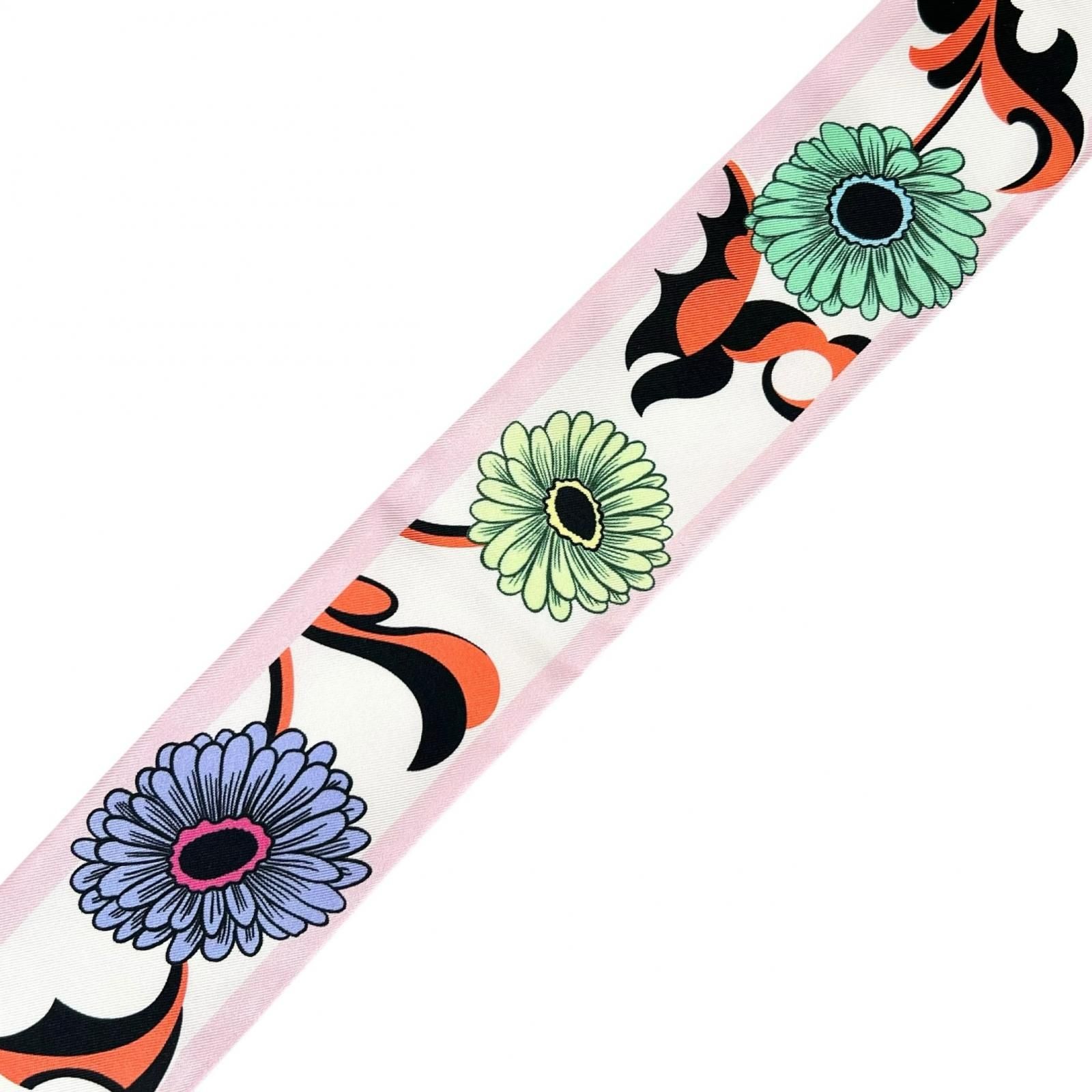 極美品△PRADA プラダ 1FF008 シルク100％ フラワー プリントツイル