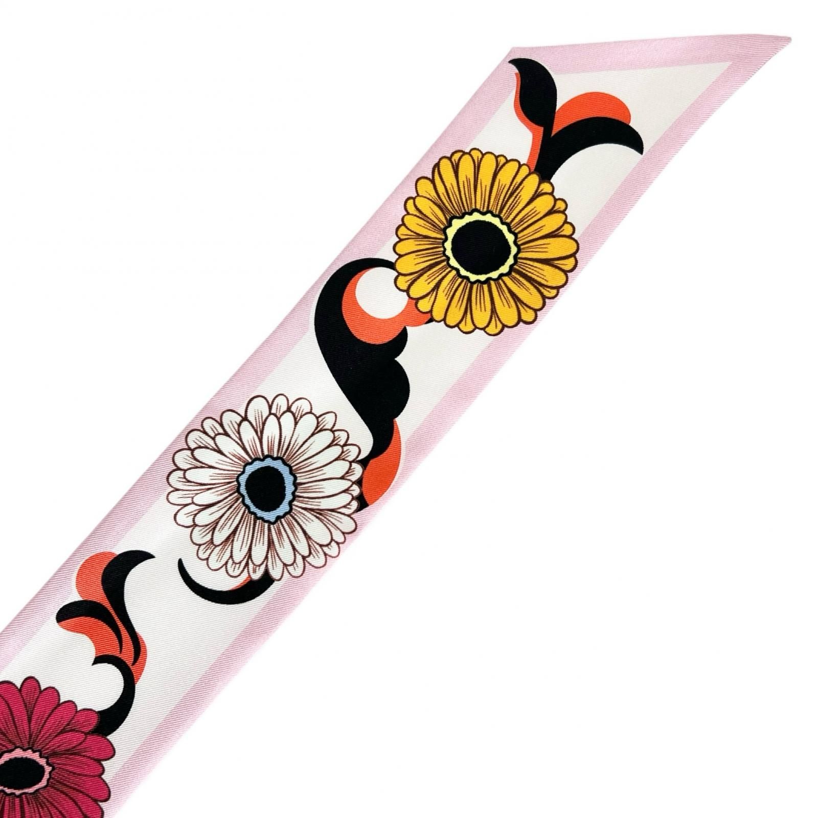 極美品△PRADA プラダ 1FF008 シルク100％ フラワー プリントツイル