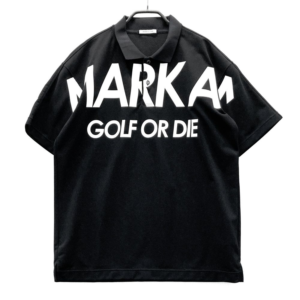 MARK&LONA マークアンドロナ　黒 ポロシャツ 半袖　ブラック　L 48 サイズ：48 MARK&LONA マークアンドロナ 半袖ポロシャツ ブラック系