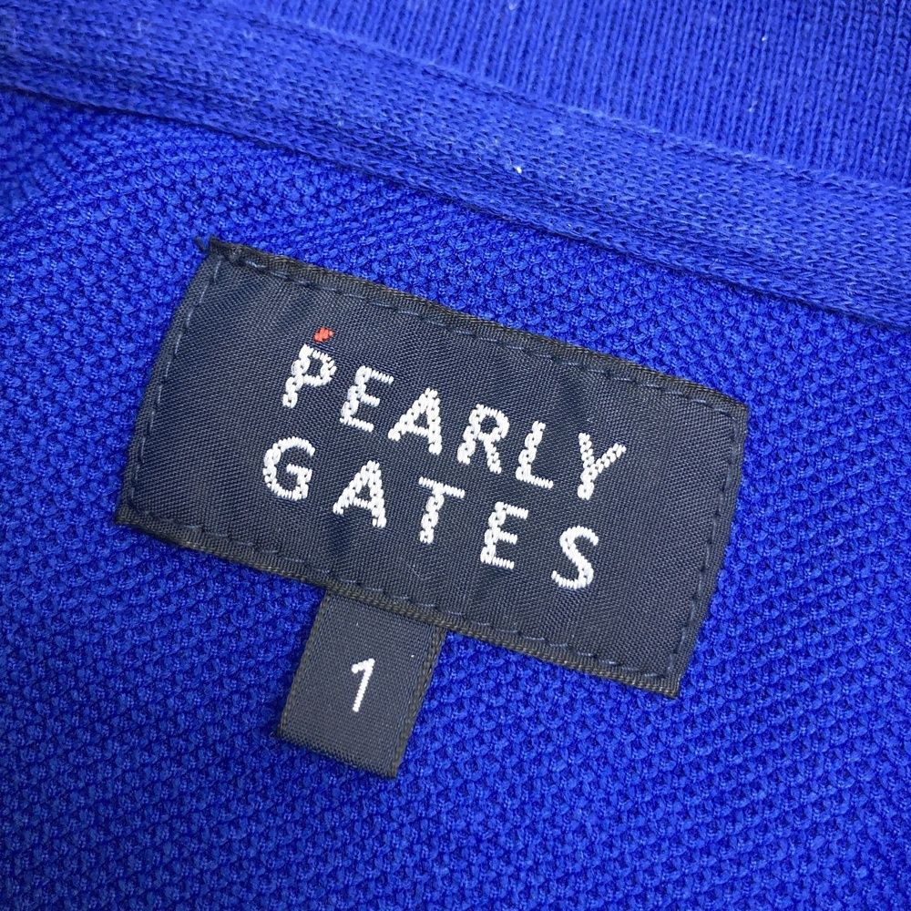 PEARLY GATES/パーリーゲイツ ワッペンポロ ブルー系 レディースS サイズ：1 PEARLY GATES パーリーゲイツ 30周年 半袖ポロシャツ ロゴ