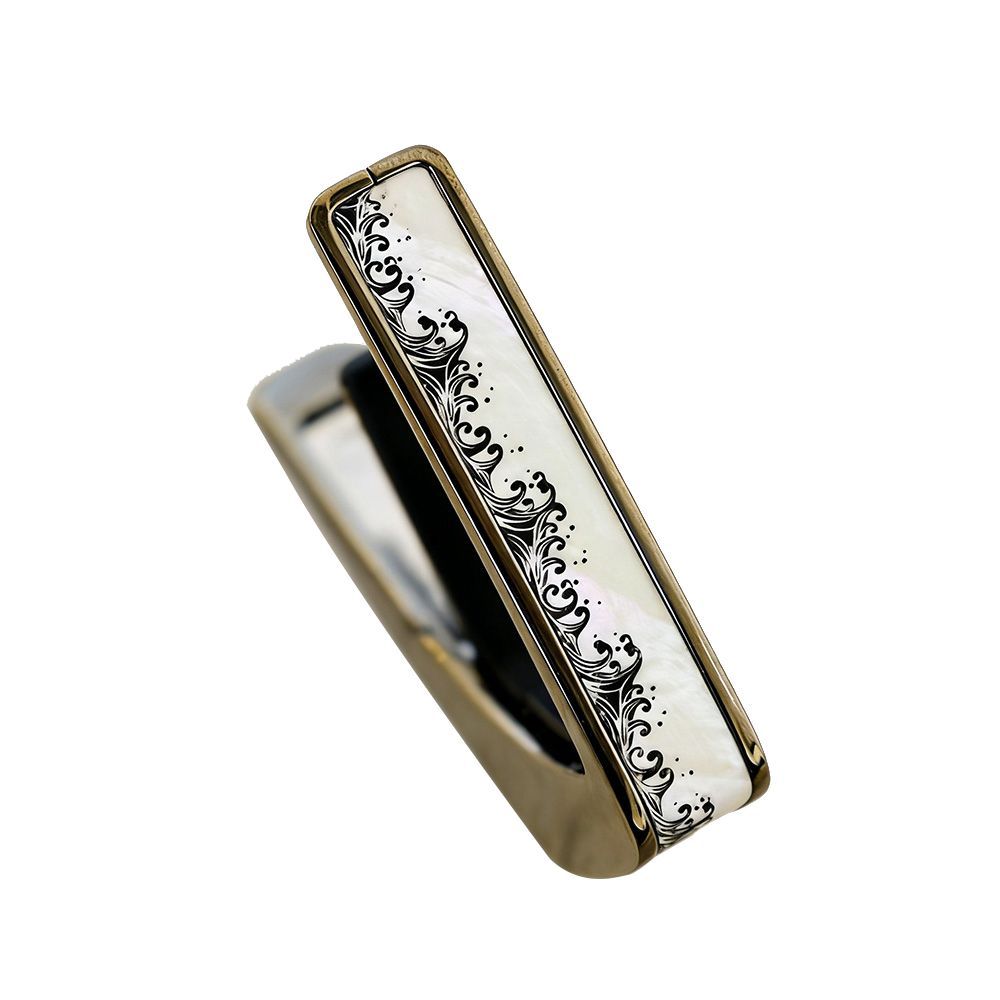 Thalia Capos ギターカポタスト Black Chrome Finish White Pearl Waves TH-CB201-01 アメリカ製【並行輸入】