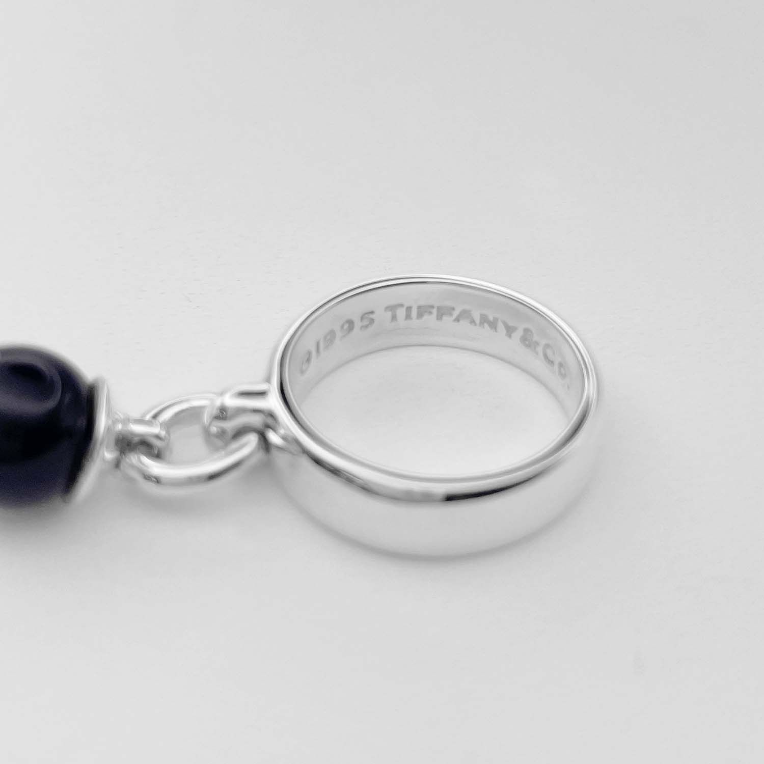 Tiffany&Co. ティファニー 7号 ボールダングル リング 指輪 オニキス 