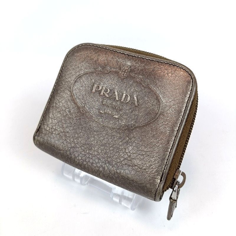 PRADA プラダ 二つ折り財布 ゴールド系 レア 希少 コンパクト PRADA プラダ 二つ折り財布 ゴールド系 レア 希少 コンパクト