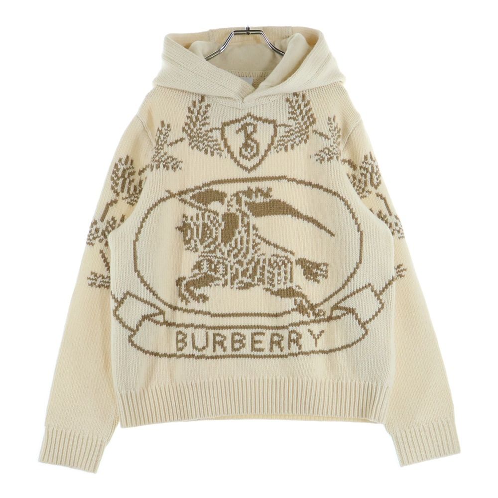 BURBERRY (バーバリー) エンブレム ロゴ インターシャ フーデッド プル