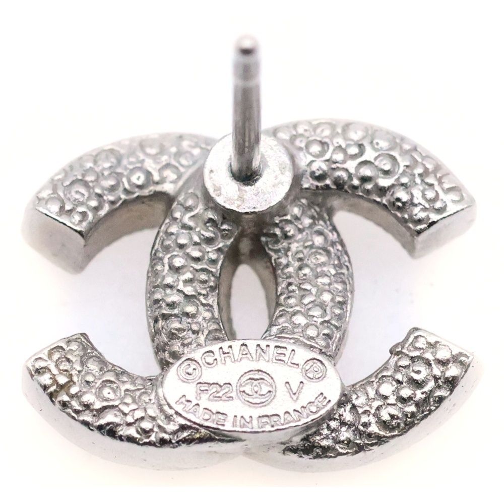 CHANEL (シャネル) ココマーク ラインストーン ピアス シルバー F22V