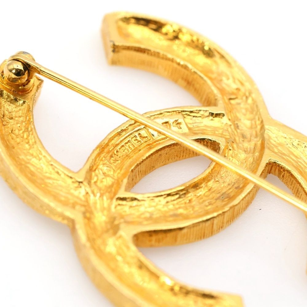 CHANEL ストーン装飾 ロゴブローチ　ゴールド　ヴィンテージ　シャネル CHANEL (シャネル) VINTAGE ヴィンテージ ココマーク ラインストーン