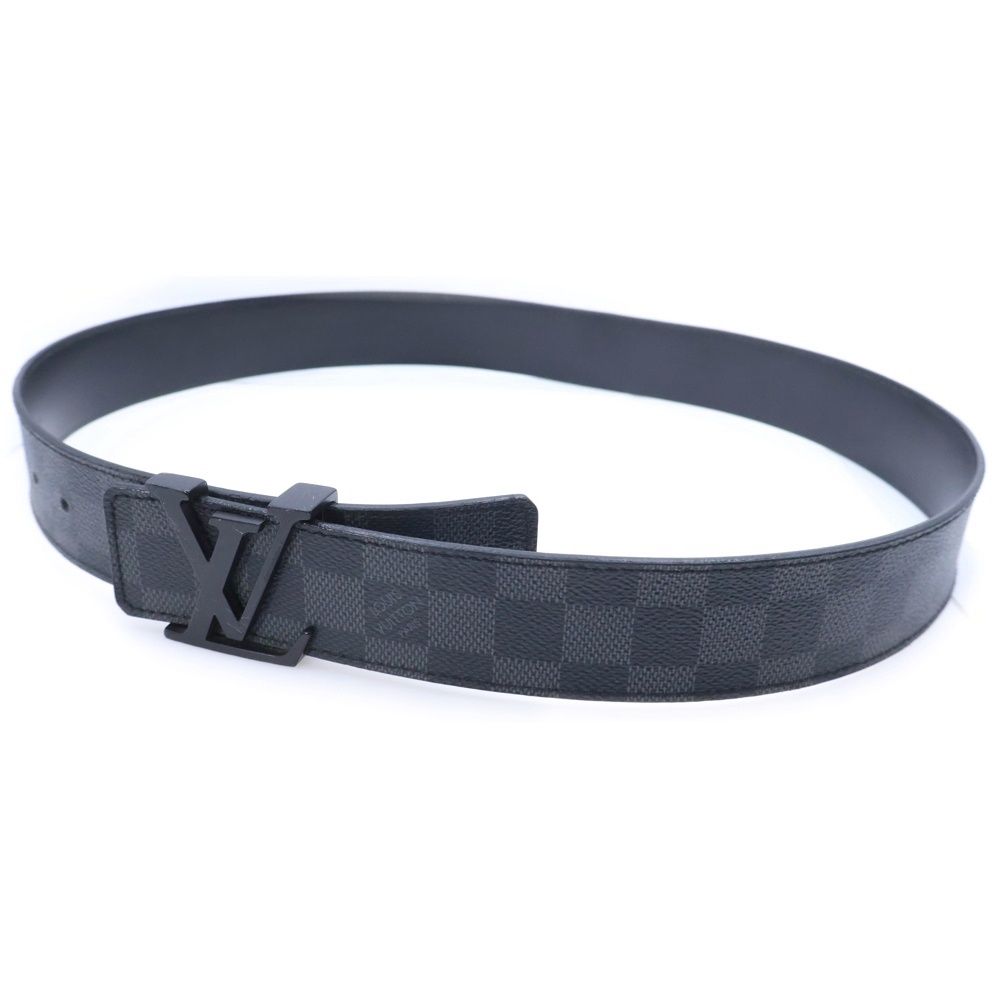 LOUIS VUITTON (ルイヴィトン) ダミエグラフィット サンチュールLVイニシアル ベルト ブラック M9808