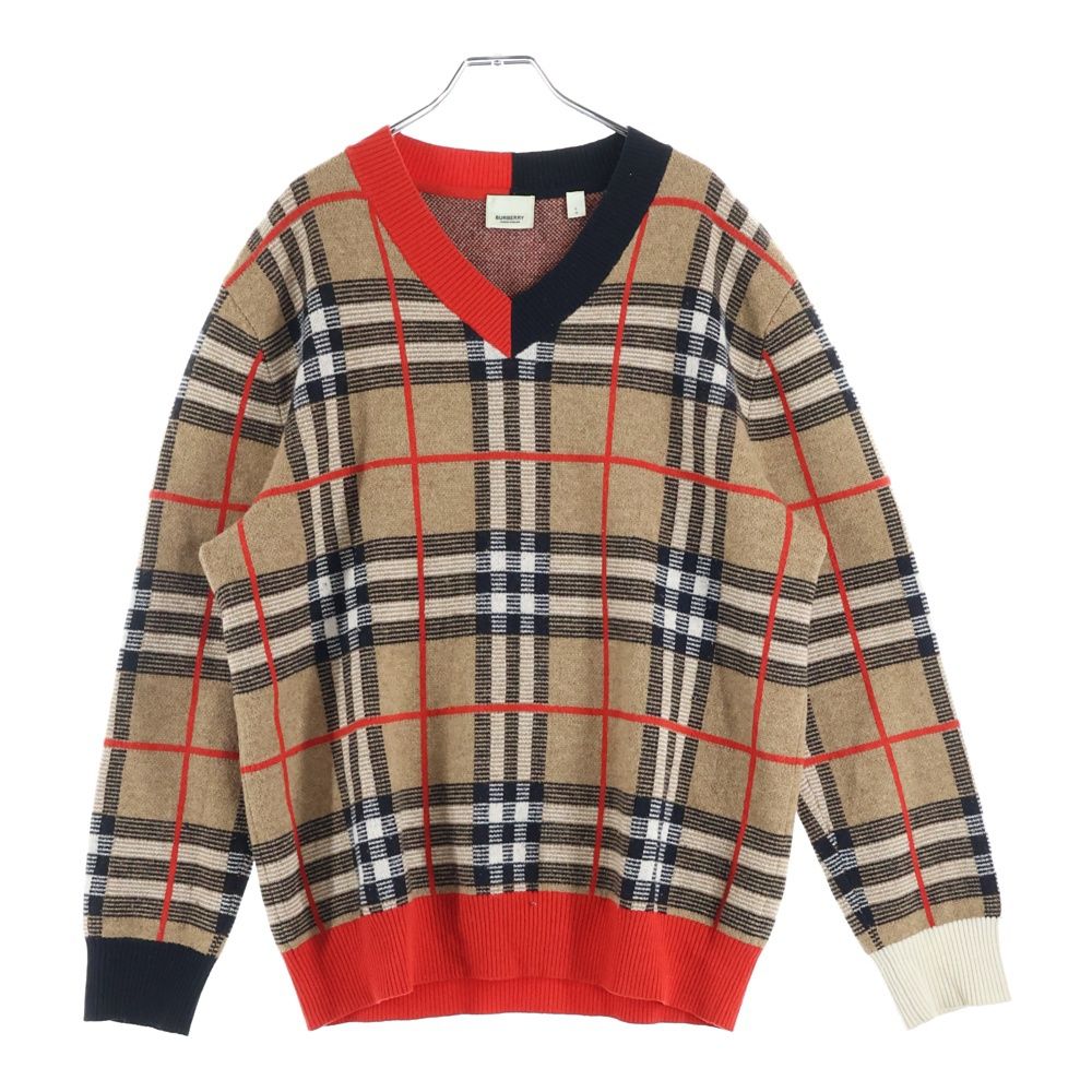 BURBERRY (バーバリー) 20SS Check Merio Wool Jacquard Sweater ノバ