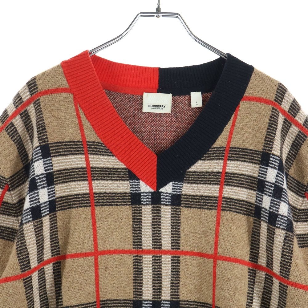 BURBERRY (バーバリー) 20SS Check Merio Wool Jacquard Sweater ノバ