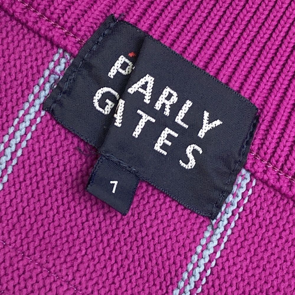 PEARLY GATES パーリーゲイツ　ニットジャケット パープル系 サイズ：1 PEARLY GATES パーリーゲイツ ニットジップジャケット