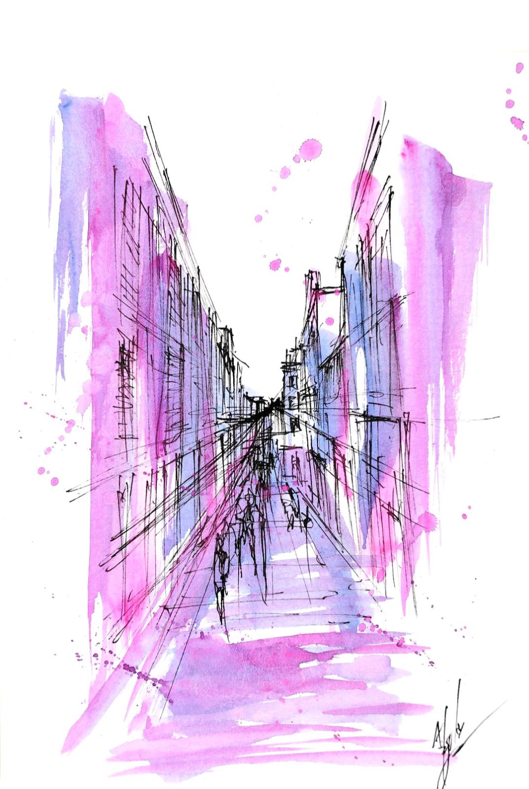原画#295 ベネチア イタリア 水彩画 ドローイング インテリア アート