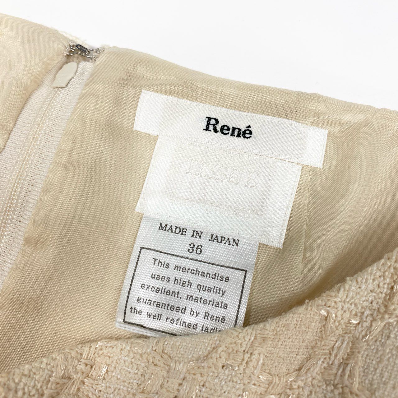 50a29 Rene ルネ ツイードワンピース ノースリーブワンピース 英国  