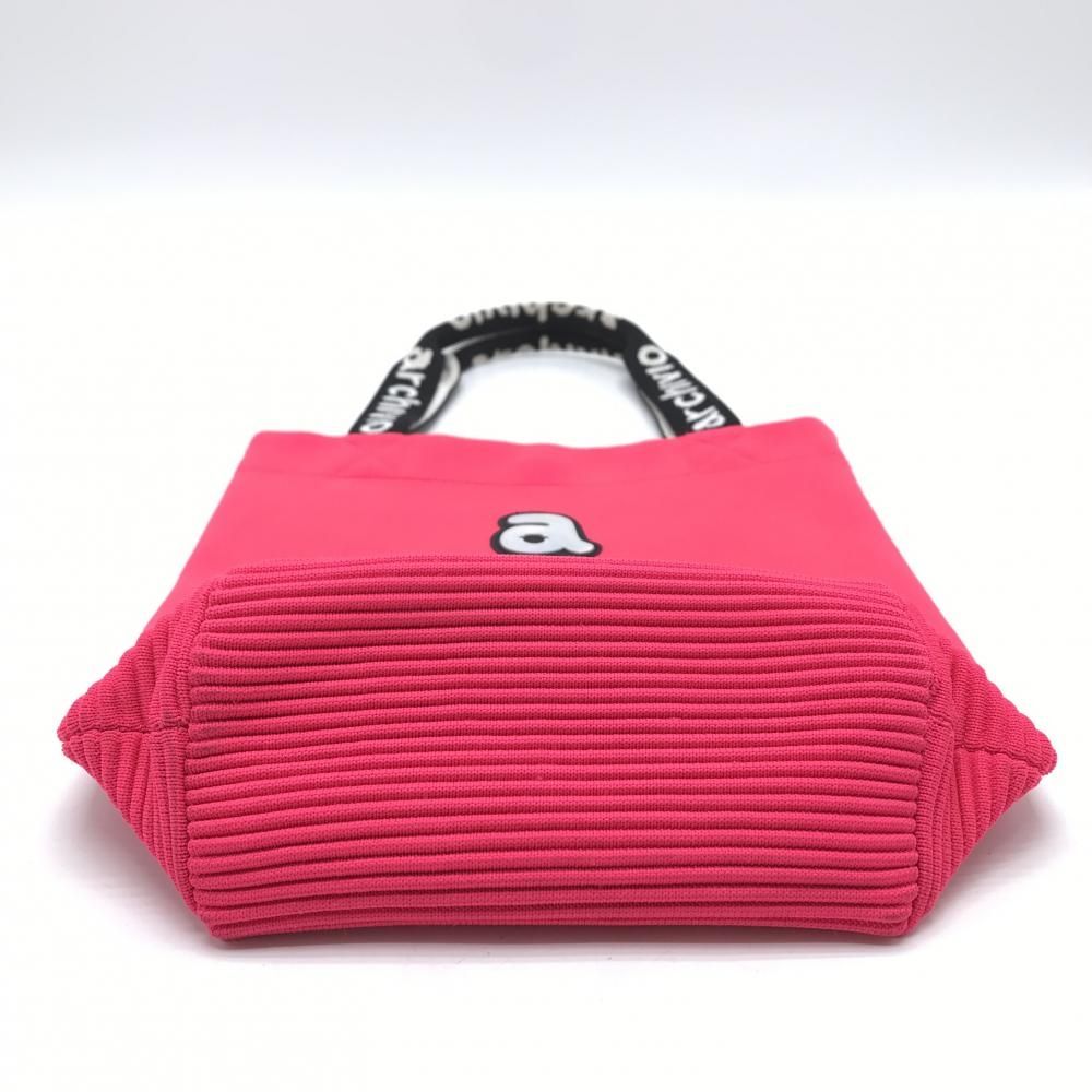 美品】アルチビオ カートバッグ ピンク×黒 ニット 持ち手ロゴ ゴルフ