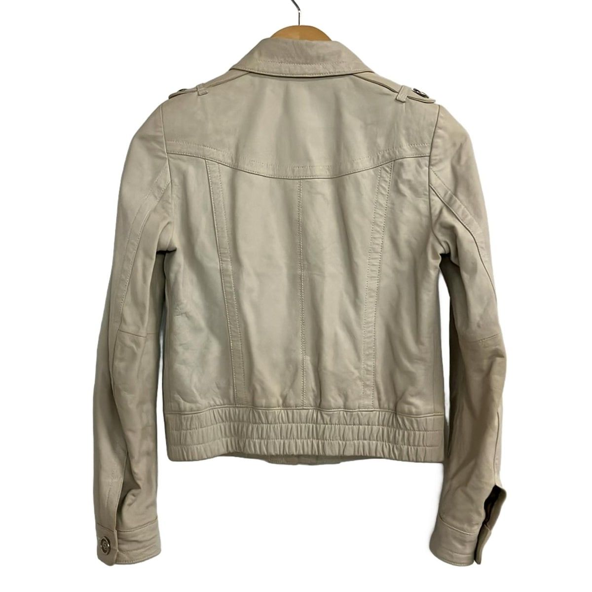 バーバリーロンドン 羊革 ラムレザージャケット グレージュ38 LONDON