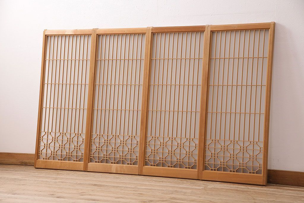 ▽現状販売▽ 書院戸4枚セット ヴィンテージ建具 片面ガラス ガラス戸