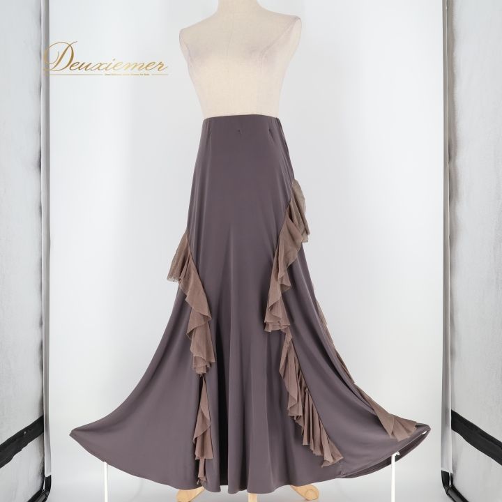 社交ダンス 衣装 スカート ブラウン系 グレイ系 チャコット Chacott