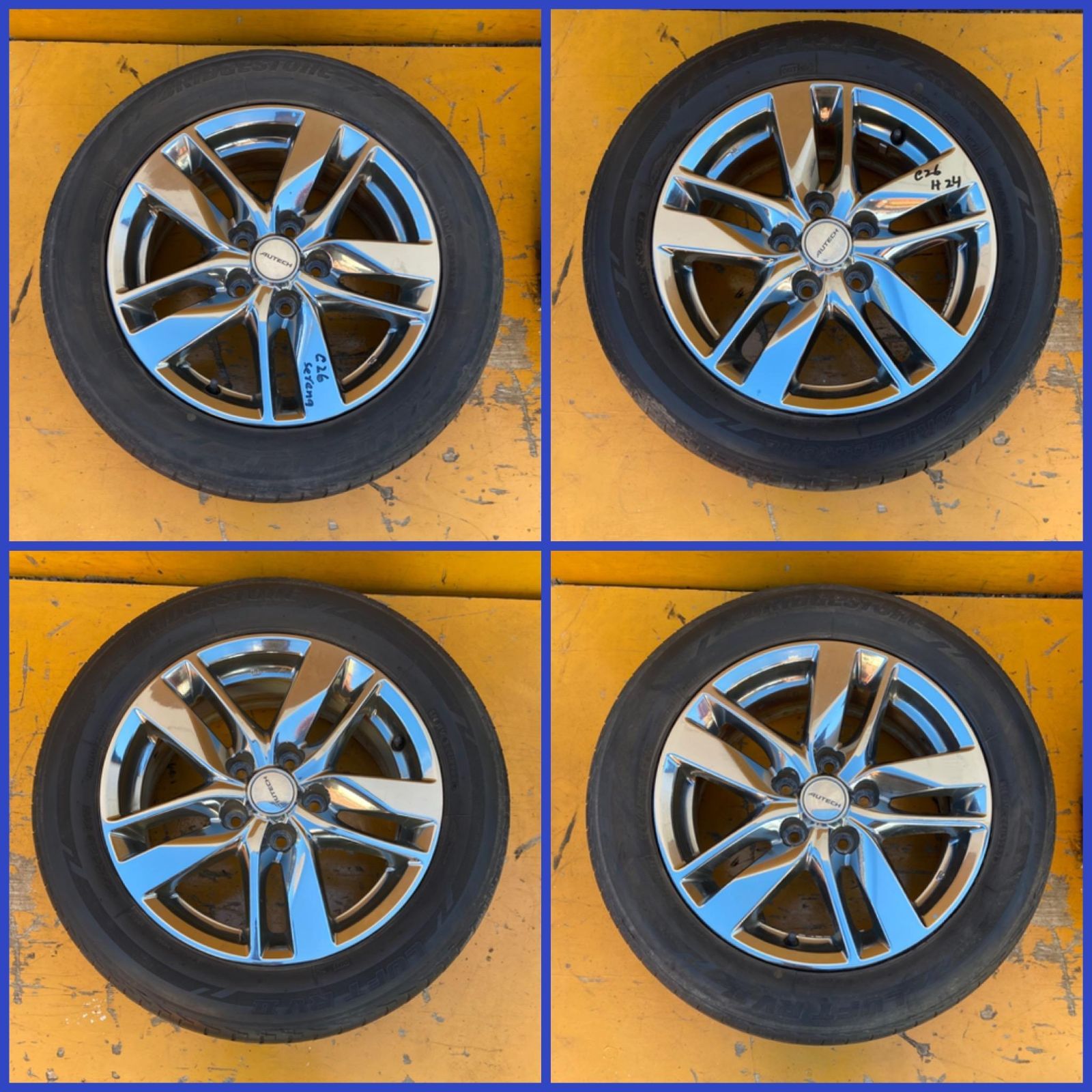 ZT-6604] 4本 5穴 AUTECH ENKEI NISSAN日産 アルミホイール 16X6J 45
