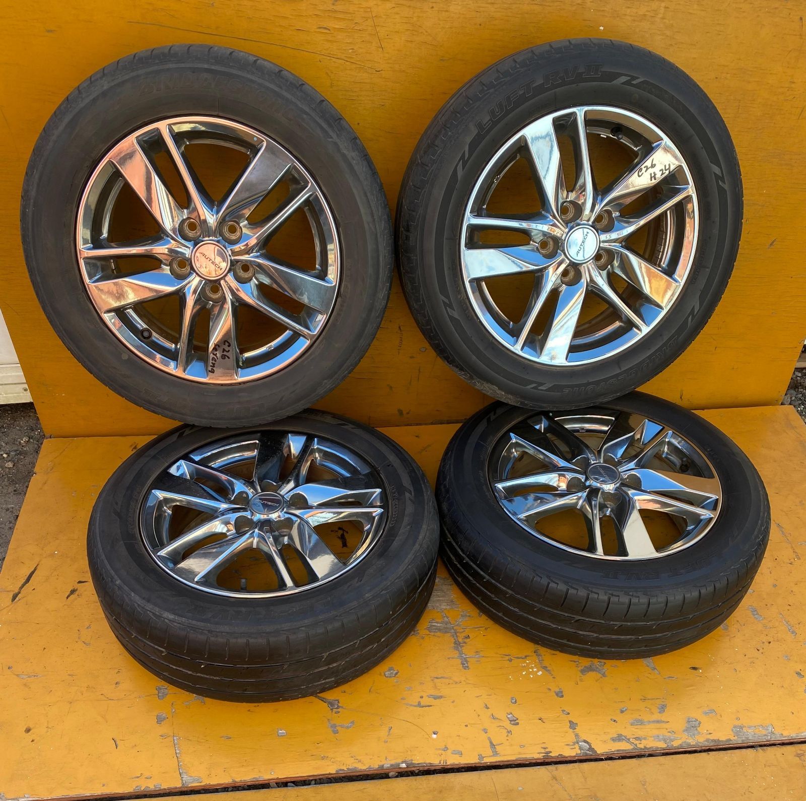 ZT-6604] 4本 5穴 AUTECH ENKEI NISSAN日産 アルミホイール 16X6J 45