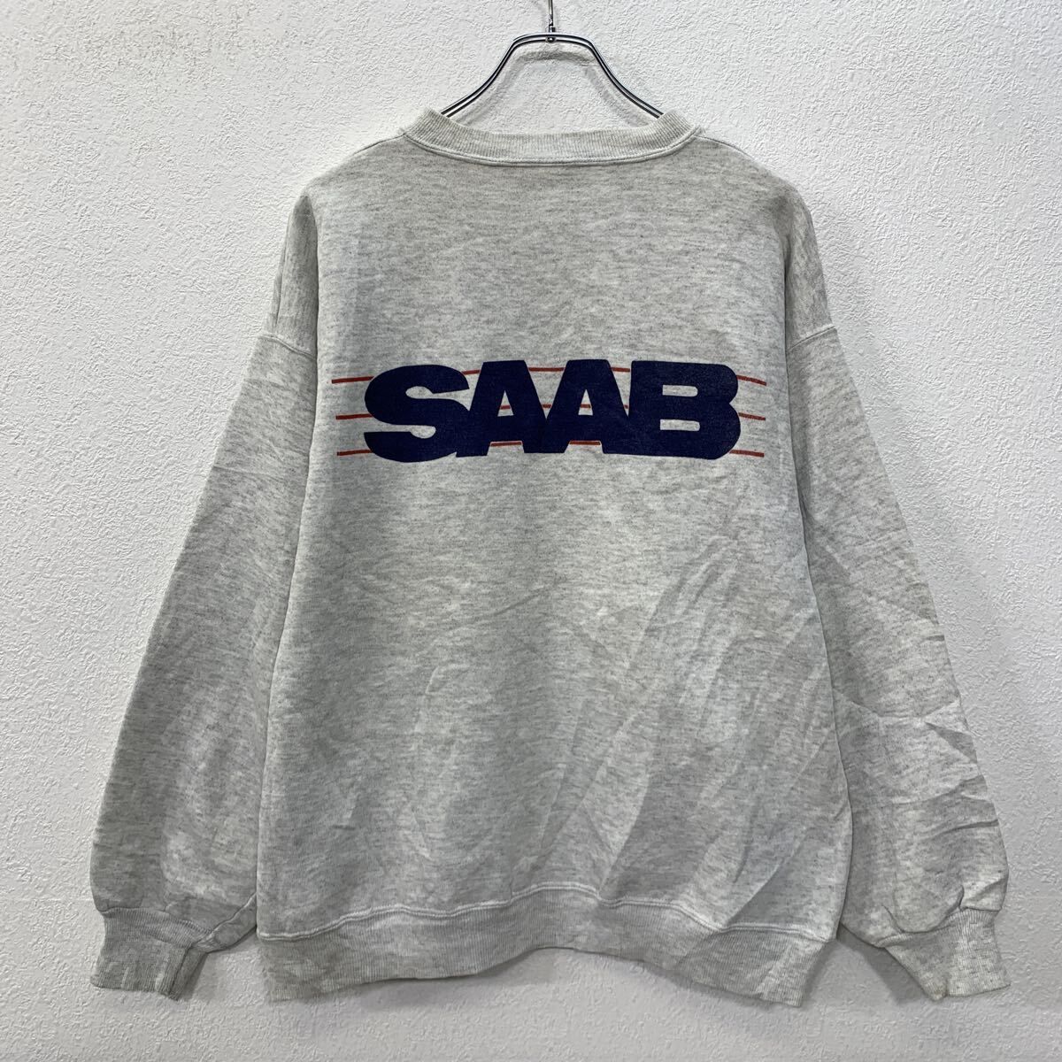 80～90s USA製 Hanes プリントスウェット トレーナー XLグレー