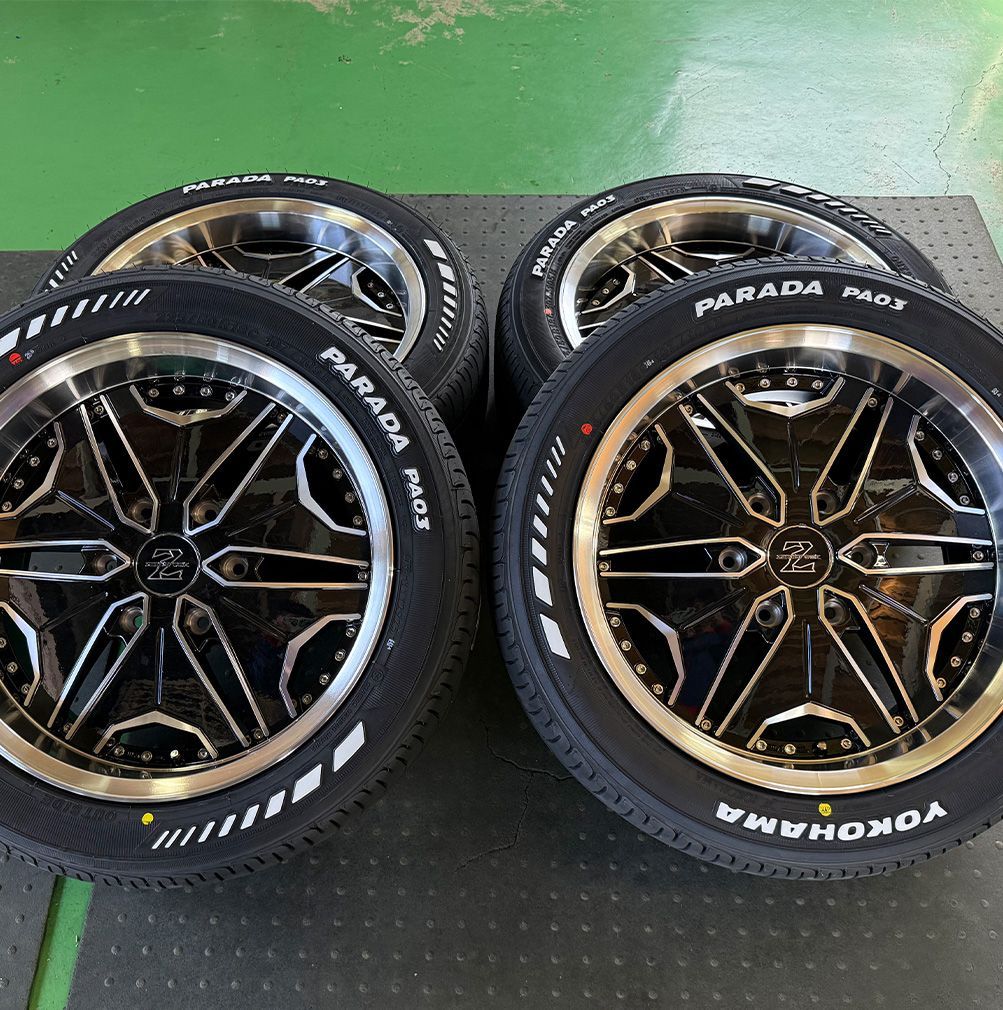 ハイエース　ファブレスLW-8 ヨコハマパラダPA03 18インチ225 50R 1台限定！【訳有品/新品未使用】ハイエース200系 タイヤホイール