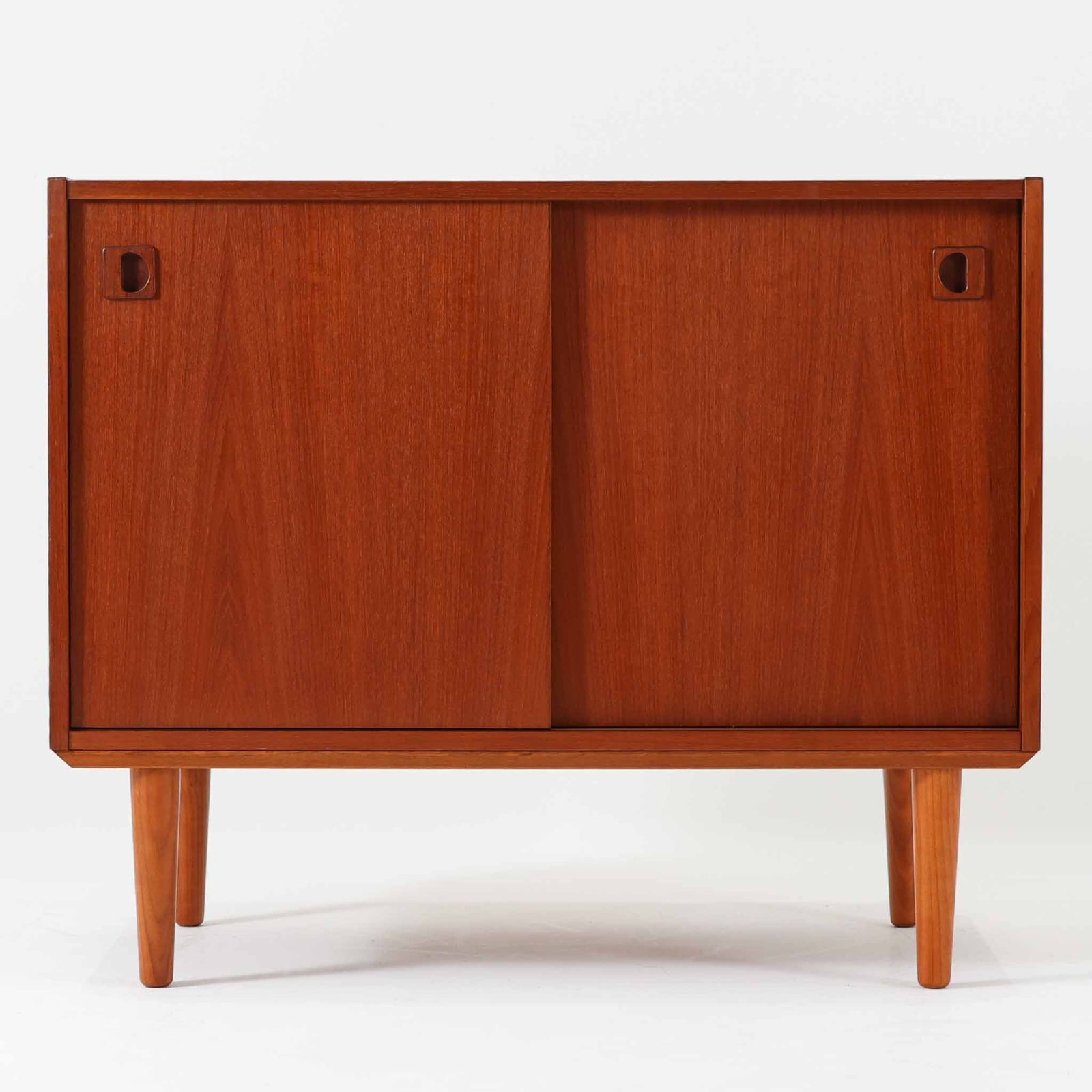 ローボード 小ぶり チーク×ビーチ 幅89cm デンマーク製 北欧ビンテージ