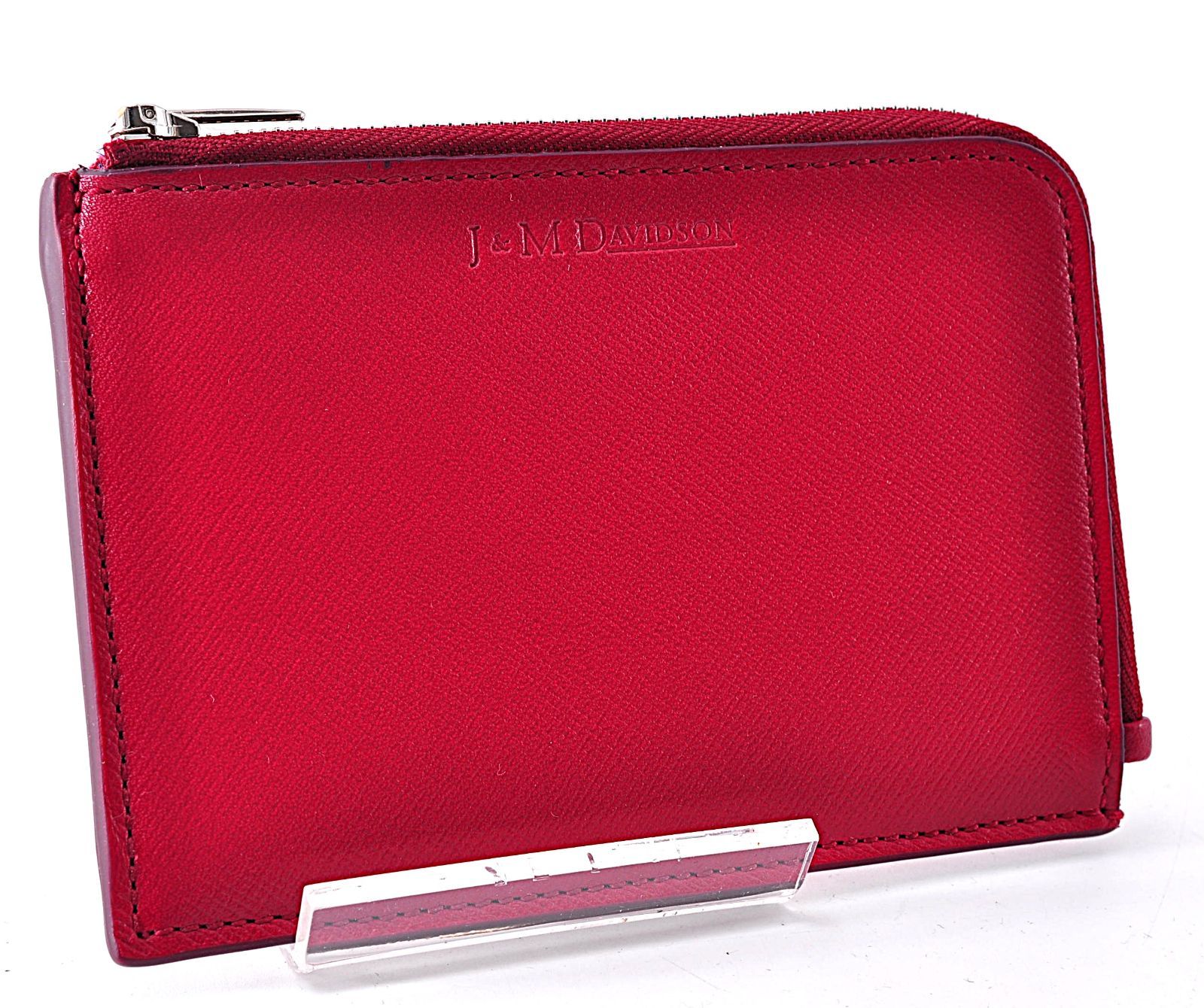 未使用 J&M DAVIDSON ジェイアンドエムデヴィッドソン L字ファスナー Wallet 財布 Coin Case コインケース Pink ピンク Red レッド Leather レザー 本革 9,865円