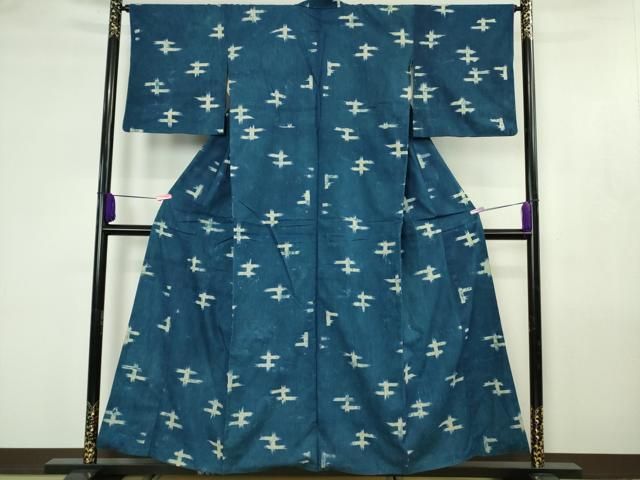 平和屋本店●極上　人間国宝　千葉あやの　重要無形文化財　正藍染　綿　逸品　DZAB3900kh6 平和屋本店○極上 人間国宝 千葉あやの 重要無形文化財 正藍染 綿 逸品