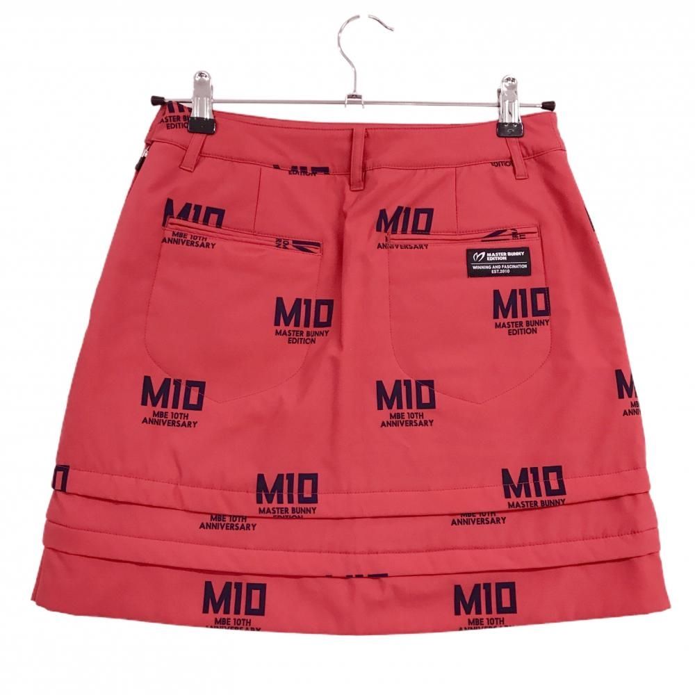 美品】マスターバニー 中綿スカート レッド×黒 ロゴ総柄 10周年