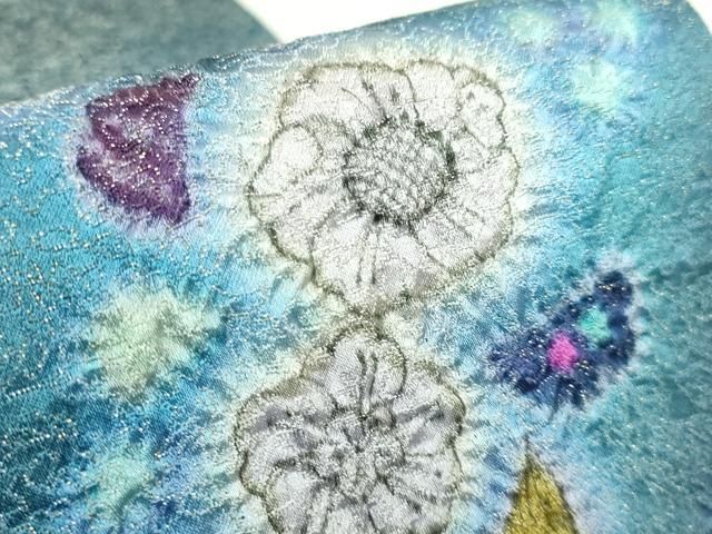 辻ヶ花 金 クリーム地 正絹 袋帯 二重太鼓 作り帯 辻ヶ花 金 クリーム地 正絹 袋帯 二重太鼓 作り帯