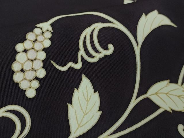 平和屋本店○極上 きもの志麻 岩下志麻ブランド 訪問着 葡萄唐草文 深