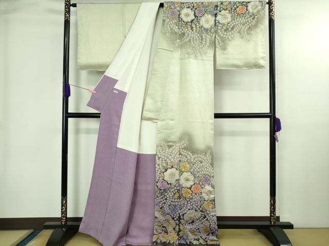 平和屋本店○最高級 初代 久保田一竹 幻の辻が花 訪問着 絞り 辻が花15