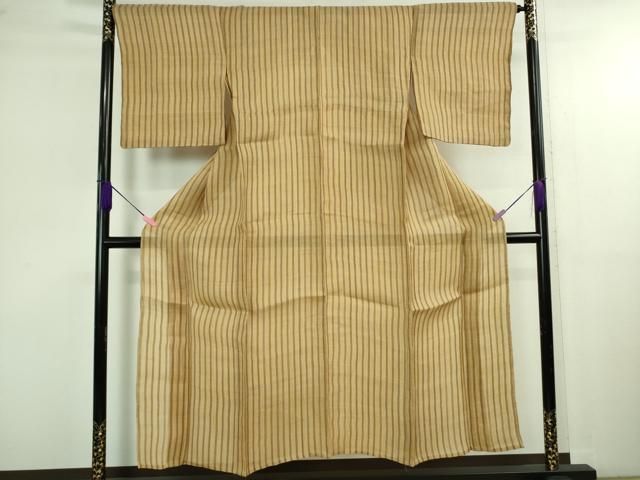 平和屋本店＊極上 夏物 芭蕉布 手積み芭蕉糸100％ 縞 逸品 未使用