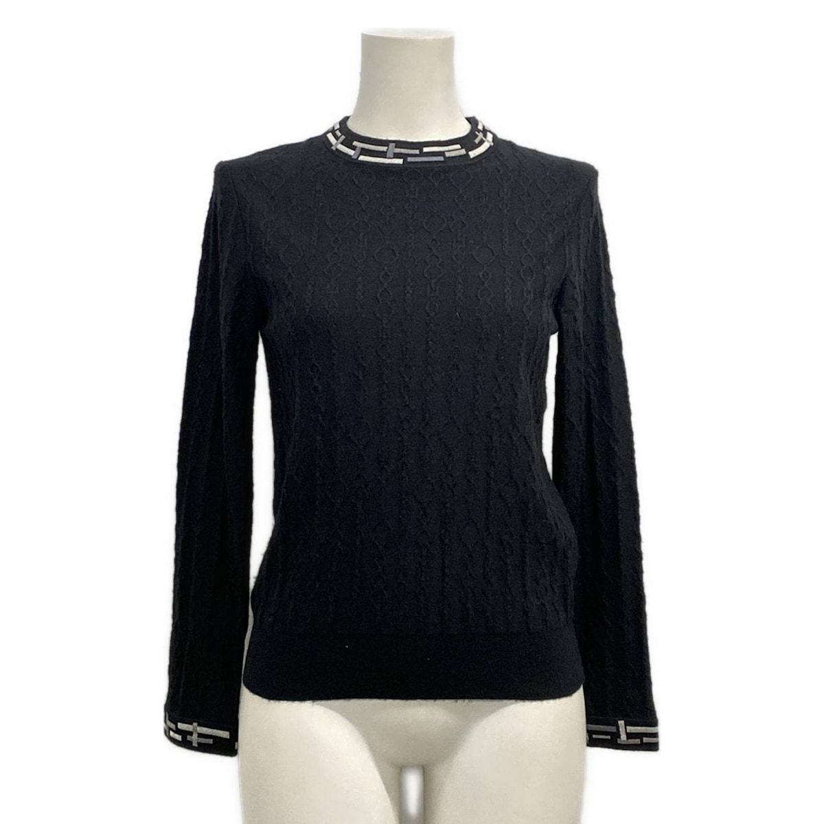 エルメス　長袖ニットセーター　サイズ38 エルメス 長袖セーター サイズ38 M レディース美品 ド・レ・ブックル