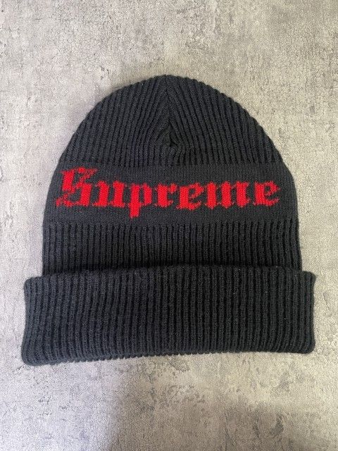中古】SUPREME ｼｭﾌﾟﾘｰﾑ OLD ENGLISH BEANIE ﾆｯﾄｷｬｯﾌﾟ ｵｰﾙﾄﾞ ｲﾝｸﾞﾘｯｼｭ