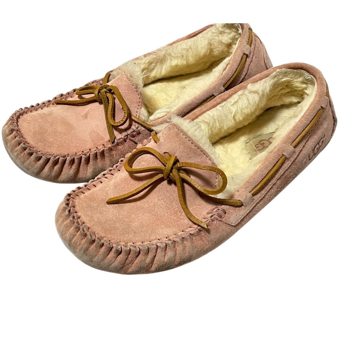 アグ UGG ムートンモカシン ピンク 24cm - メルカリ