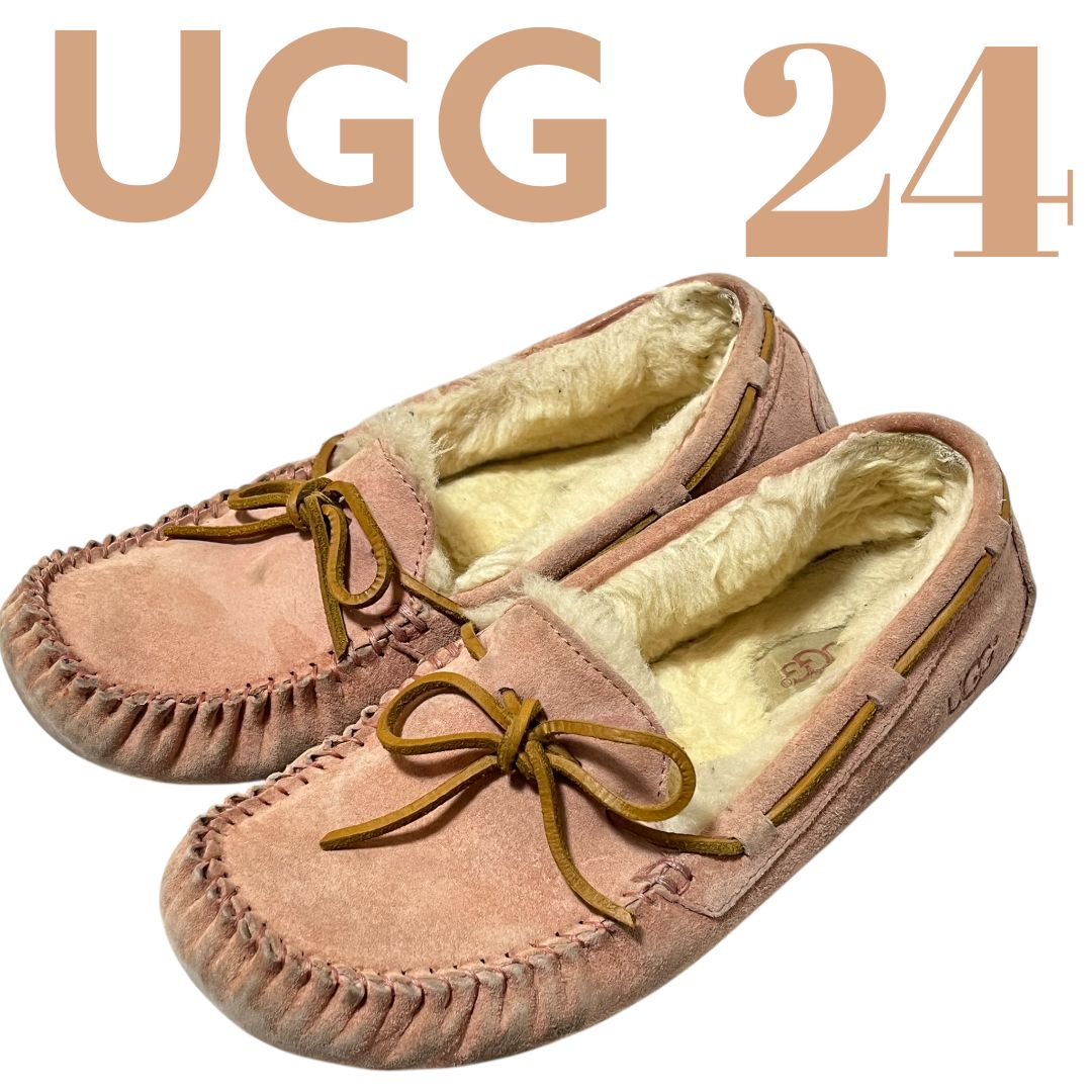 UGG モカシン アンスレー ピンク 24cm ムートン 新品 アグ UGG ムートン モカシン アンスレー 24cm 薄いピンク - メルカリ